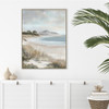 Beach Walk Hand Painted Canvas with Bleached Natural Frame - 77.5 x 102.5 x 4.5cm