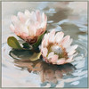 Water Lillies Print on Canvas - 82.5 x 82.5 x 4.5cm