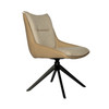 Paris Dining Chair with Beige Fabric on Front & Beige PU on Rear
