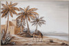 Desert Muse Hand Painted Canvas with Champagne Frame - 122 x 82 x 4cm
