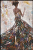 Glamour Hand Painted Canvas with Fabric Detail - 82 x 122 x 4cm