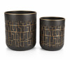 Claude Iron Planters in Matte Black & Gold