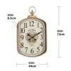 Compact Wall Clock with Moving Gears - 44 x 8.5 x 73cm