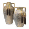 Ceramic Greek Urns with Tassel Detail in 2 Sizes