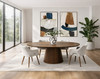 Artiss Walnut Extension Dining Table with 4 Luna Fabric Chairs