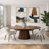 Artiss Walnut Extension Dining Table with 4 Luna Fabric Chairs