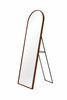 Slim Arch Mirror with Brushed Aluminium Frame in Walnut Colour - 50 x 160cm
