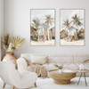 Beach Hut I & II Prints on Canvas with Washed Natural Frames
