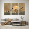 Set of 3 Prints on Canvases with Champagne Frames - 227.5 x 152.5 x 4.5cm