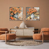 Fruit & Flowers I & II Prints on Canvas with Champagne Frames