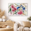 Gumnuts in Flower Print on Canvas with Washed Natural Frame - 122.5 x 82.5 x 4.5cm