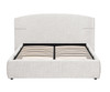 Louisa Queen Bed in Oatmeal Fabric with Dove Grey Piping