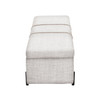 Louisa Bed Bench in Oatmeal Fabric with Dove Grey Piping