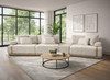 Sienna 4 Piece Modular Sofa in Oatmeal Woven Fabric & Beige PU