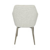 Melody Dining Chair in Grey PU & Fabric with Dark Bronze Metal Legs