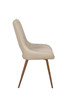 Artiss Dining Chair in Beige PU with Walnut Tapered Metal Legs