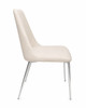 Miles Dining Chair in Oatmeal Fabric with Brushed Stainless Steel Base