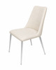 Miles Dining Chair in Oatmeal Fabric with Brushed Stainless Steel Base