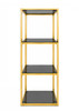 Expo 4 Stack Display Stand in Gold Stainless Steel - 500 x 500 x 1500mm