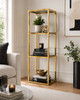 Expo 4 Stack Display Stand in Gold Stainless Steel - 500 x 500 x 1500mm