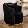 Rod Swivel Chair in Black Velvet