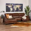Komo LHF Chaise Lounge in Vintage Chestnut Leather