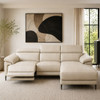 Komo RHF Chaise Lounge in Beige Leather
