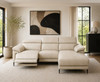 Komo RHF Chaise Lounge in Beige Leather