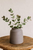 Barrel Ceramic Vase in Grey - 16 x 16 x 16cm