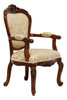 Beethoven Arm Chair in Ivory & Gold Fabric Upholstery