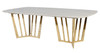Rome White Stone Coffee Table with Polished Gold Base