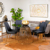 Cycle Dining Table with Black Stone Top & Gold Base with Lucy Chairs
