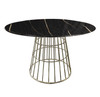 Cycle Dining Table with Black Stone Top & Silver Base