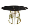Cycle Dining Table with Black Stone Top & Gold Base