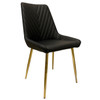 Lucy Black Dining Chair with Polished Gold Legs