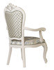 Helene Arm Chair Upholstered in Blue & White Brocade Fabric