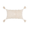 Tufted White Rectangular Cushion - 30 x 50cm