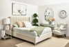 Vienna Queen Size Bed in Ivory Fabric
