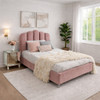 Melissa King Single Bed in Rose Velvet