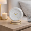 White Clock on Stand - 16 x 13 x 19cm