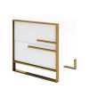 Breezy White Bedside with Gold Detail