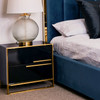 Breezy Black Bedside with Gold Detail
