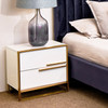 Breezy White Bedside with Gold Detail