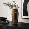 Azure Iridescent Glass Vase - 10 x 10 x 31.5cm