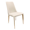 Rosita Oatmeal Fabric Dining Chair with Rose Gold Legs