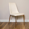 Rosita Oatmeal Fabric Dining Chair with Rose Gold Legs