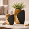 Maya Black & Gold Metal Vases