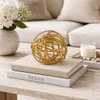 Spheroid Large Gold Metal Sculpture - 17 x 17 x 17cm