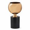 Jaya Gold & Black Metal Vase - 13 x 13 x 26cm