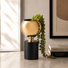 Jaya Gold & Black Metal Vase - 13 x 13 x 26cm